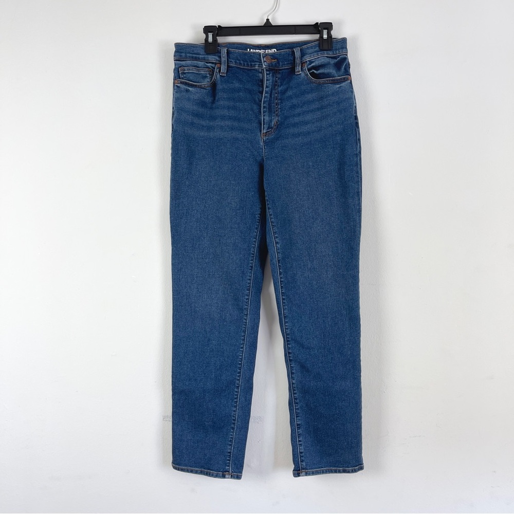 Lands End Blue Jeans Women’s Size 12 High Rise Straight Leg, EUC